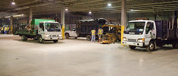 Trucks Leaving For Morning